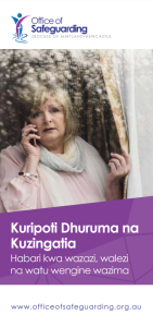 Kuripoti Dhuruma na Kuzingatia Habari kwa wazazi, walezi na watu wengine wazima (Reporting abuse and neglect – Information for parents, carers and other adults)